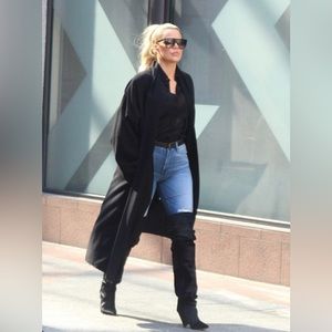 YSL Niki Boots - Velvet Black Thigh High